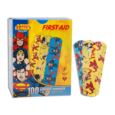 American White Cross Stat Strip Superman/Wonder Woman/Flash Kid Design Adhesive Strip,¾ x 3 Inch