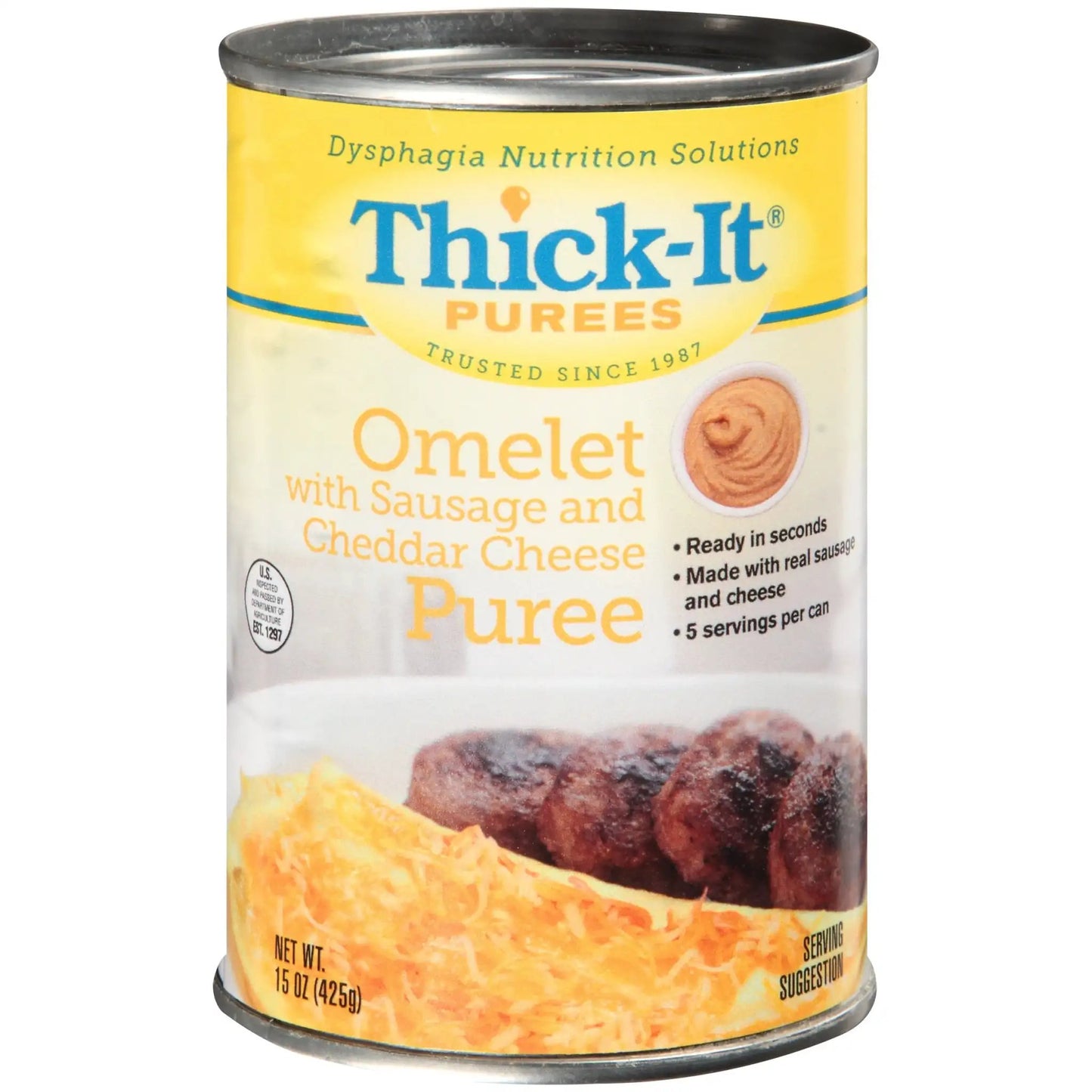 Thick-It Ready to Use Purees Omelet with Sausage and Cheddar Cheese Purée, 15 oz. Can