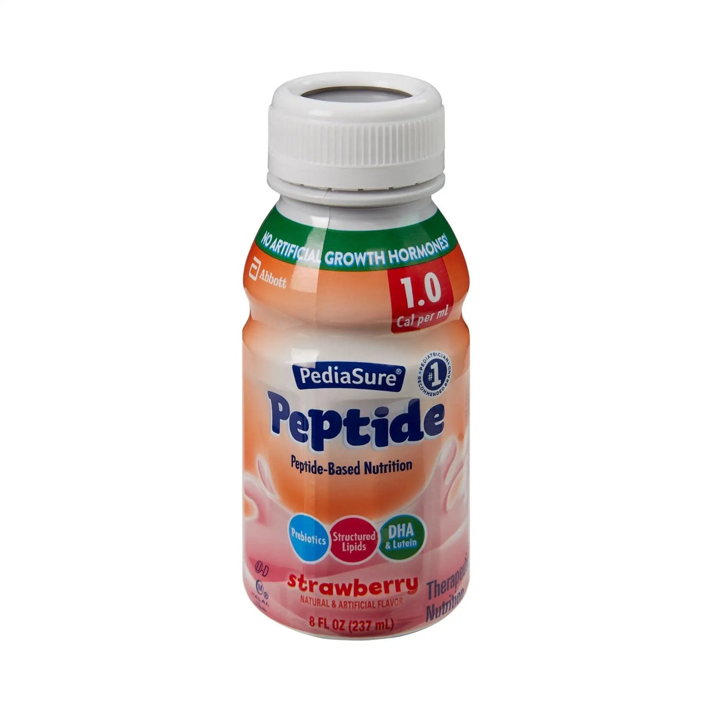 Abbott PediaSure Peptide 1.0 Cal Strawberry Pediatric Oral Supplement 8 oz. Bottle
