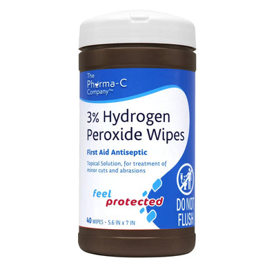 Pharma-C-Wipes Hydrogen Peroxide Antiseptic, 40 Count Canister