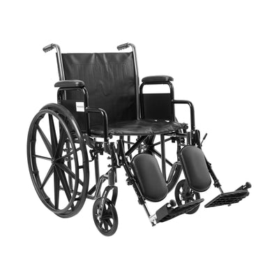 McKesson Standard Wheelchair with Padded, Removable Arm, Composite Mag Wheel, 20 in. Seat, Swing-Away Elevating Footrest, 350 lbs