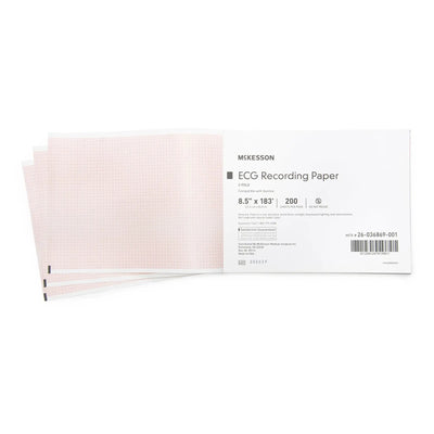 McKesson Diagnostic Recording Paper Thermal Paper 8-1/2 Inch X 183 Foot Z-Fold Red Grid