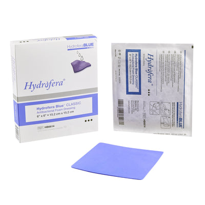 HydroferaBlue Classic Nonadhesive without Border Antibacterial Foam Dressing, 6 x 6 Inch