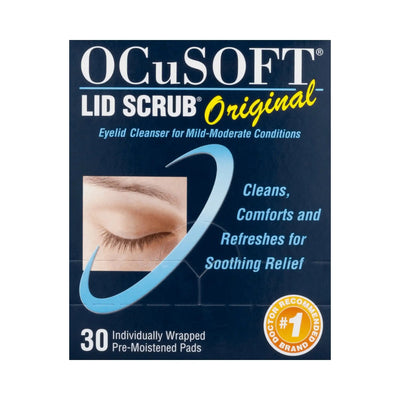 OCuSOFT Lid Scrub Eyelid Cleanser, 30 Individual Packets per Box