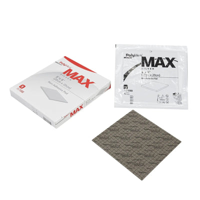 PolyMem Max Foam Dressing with Silver, 8 x 8 inch